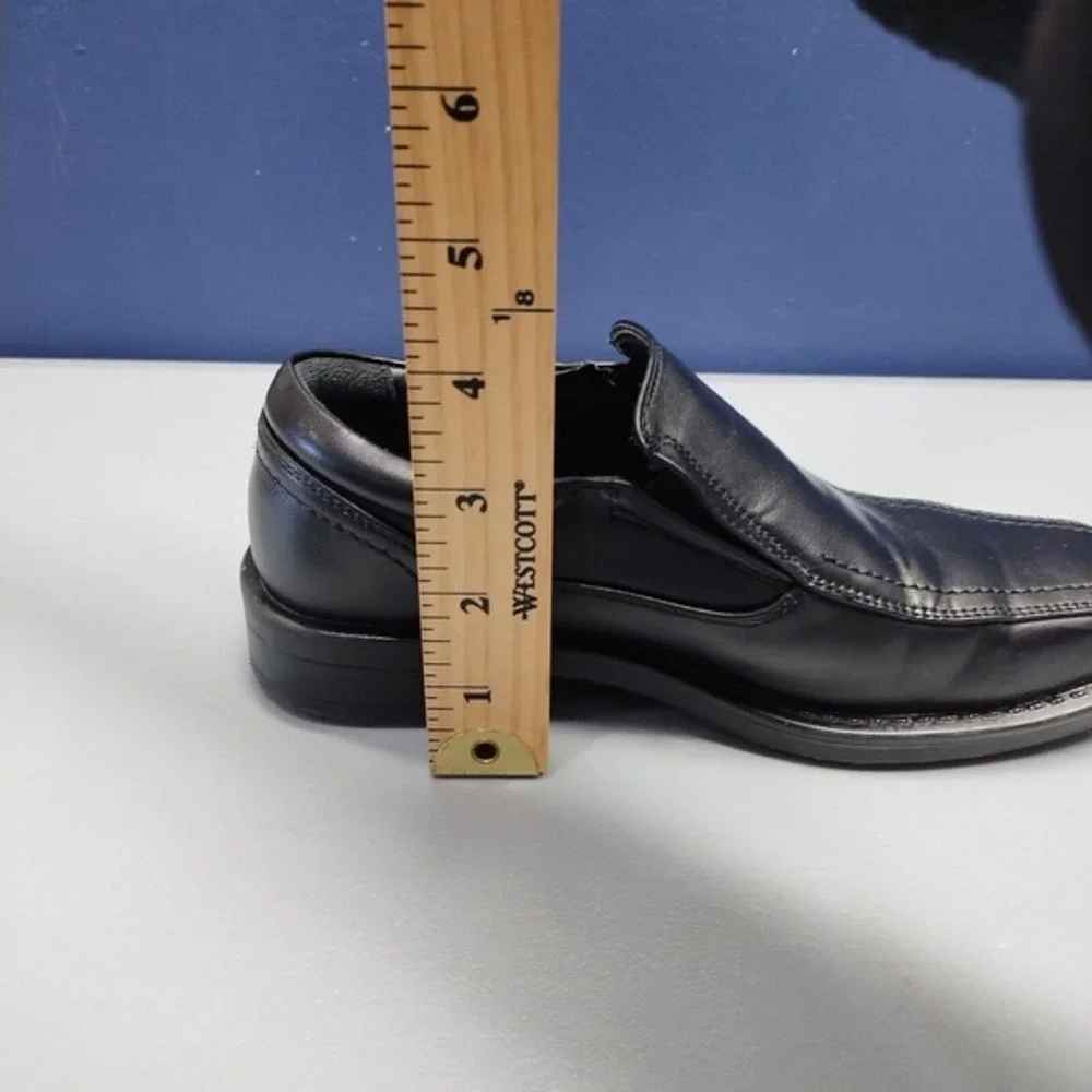 Bruno Marc Wedding Dress Shoes Youth Boys Sz 2 Black Square Toe Slip On SBOX225K